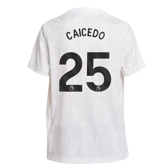 2025-2026 Chelsea Pre-Match Shirt (White) - Kids (Caicedo 25)-SoccerKits Hub | Buy Soccer Jerseys Online